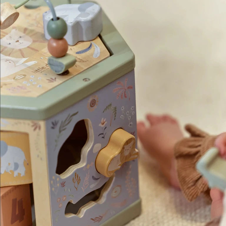 Cube d'activités hexagonal en bois - Safari Friends