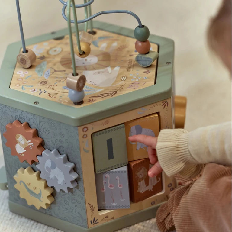 Cube d'activités hexagonal en bois - Safari Friends