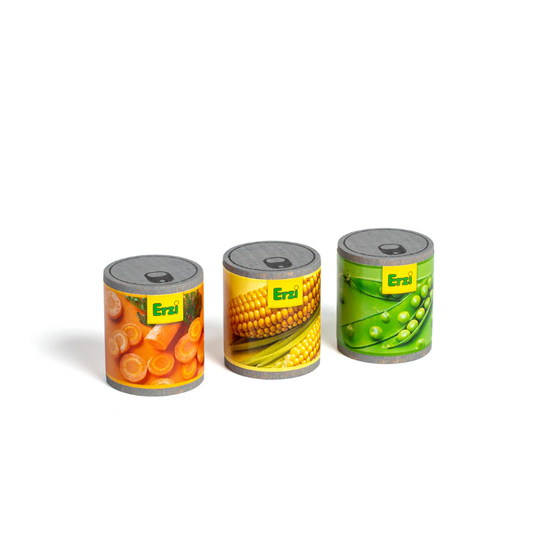Dînette en bois – Boîtes de conserve