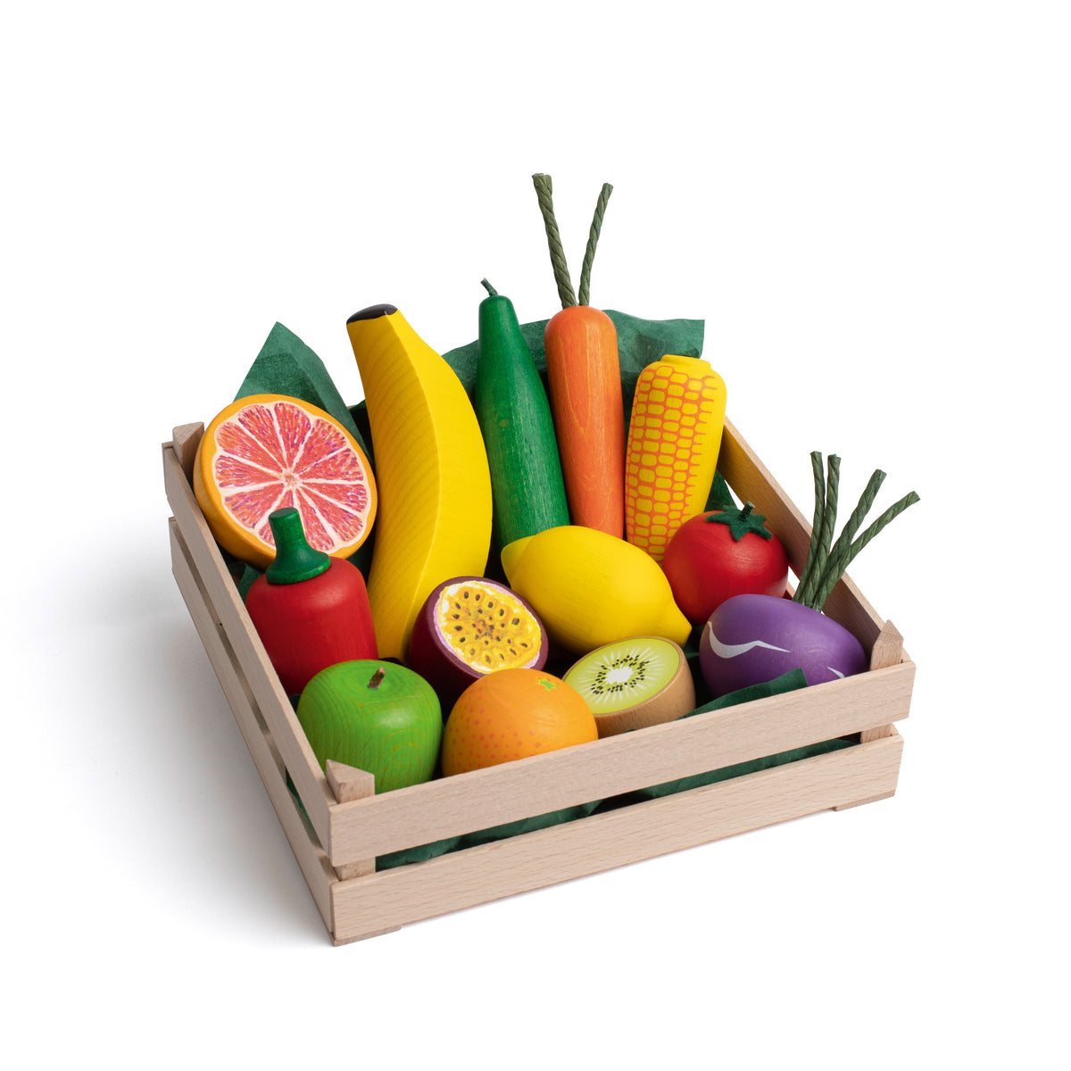 Dînette en bois - Set de fruits & légumes