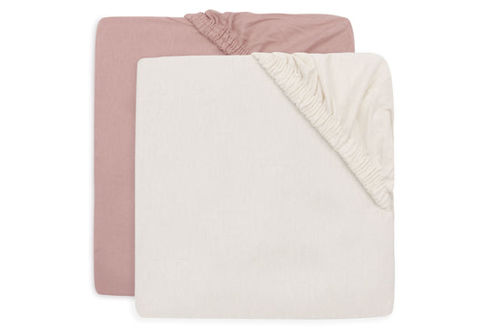 Drap-housse – Wild Rose / Ivory – 60x120 ( Lot de 2 )