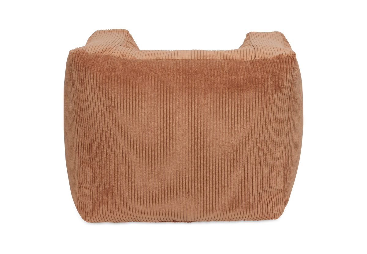 Fauteuil Pouf velours côtelé, coloris Caramel, vue détail 2
