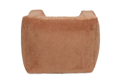 Fauteuil Pouf velours côtelé, coloris Caramel, vue détail 2