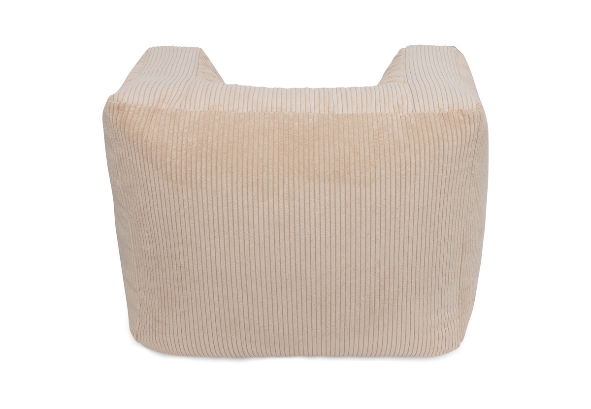 Fauteuil Pouf velours côtelé, coloris Naturel, vue détail 2