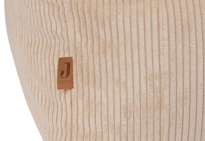 Fauteuil Pouf velours côtelé, coloris Naturel, vue détail 3