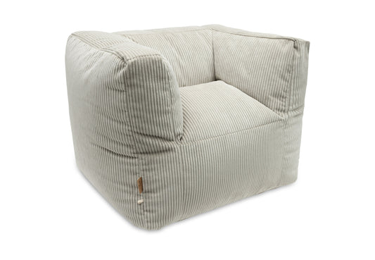 Fauteuil Pouf velours côtelé, coloris Olive Green, vue détail 1