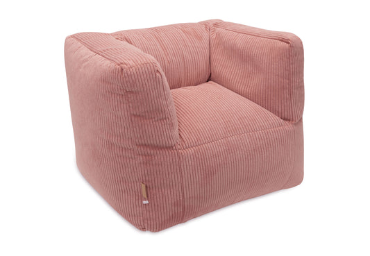 Fauteuil Pouf velours côtelé, coloris Wild Rose, vue détail 1
