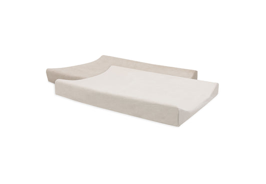 Housse matelas à langer Éponge – Oatmeal / Sand ( Lot de 2 )