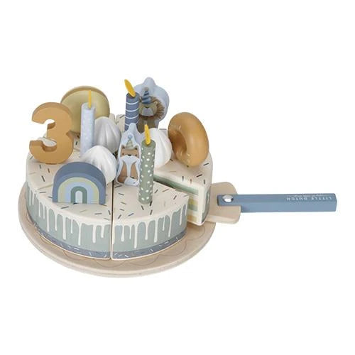 Gâteau d'anniversaire en bois - Bleu