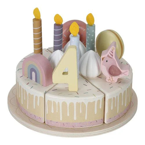 Gâteau d'anniversaire en bois - Rose