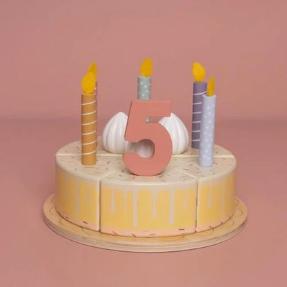 Gâteau d'anniversaire en bois - Rose