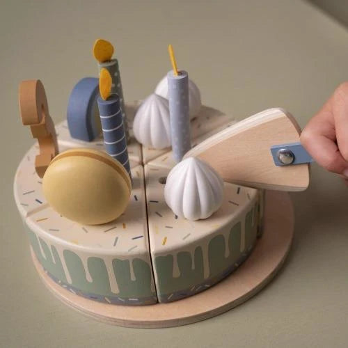 Gâteau d'anniversaire en bois - Bleu