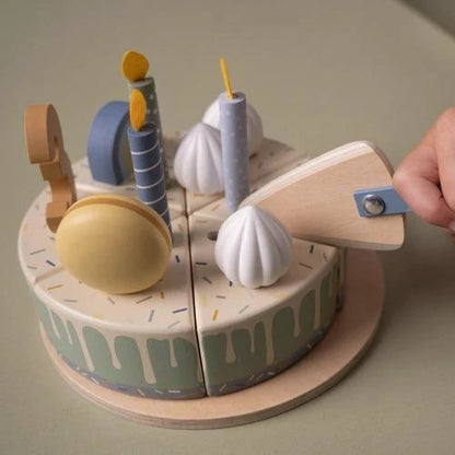 Gâteau d'anniversaire en bois - Bleu