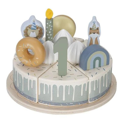 Gâteau d'anniversaire en bois - Bleu