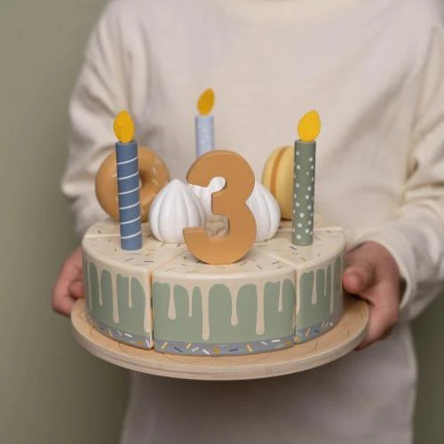 Gâteau d'anniversaire en bois - Bleu