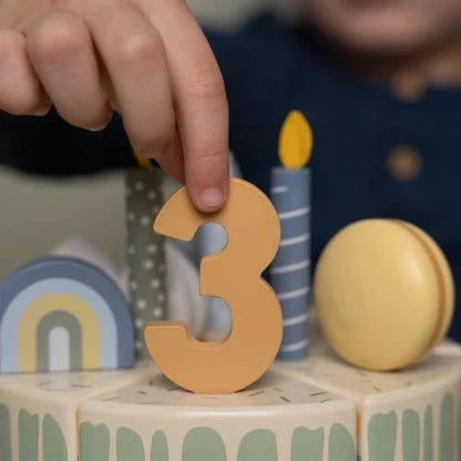 Gâteau d'anniversaire en bois - Bleu