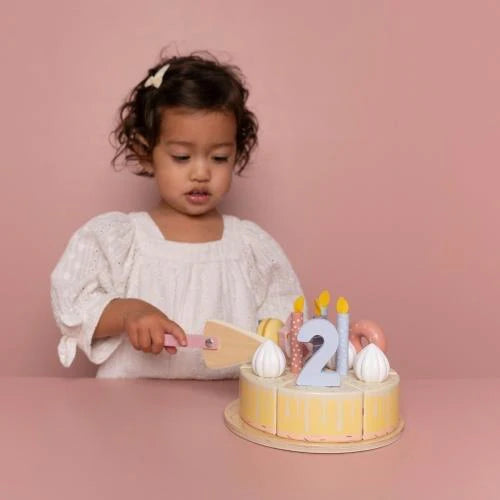 Gâteau d'anniversaire en bois - Rose