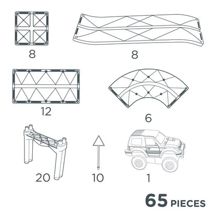 Jeu de construction magnétique - RACE TRACK - Intense 65 pcs