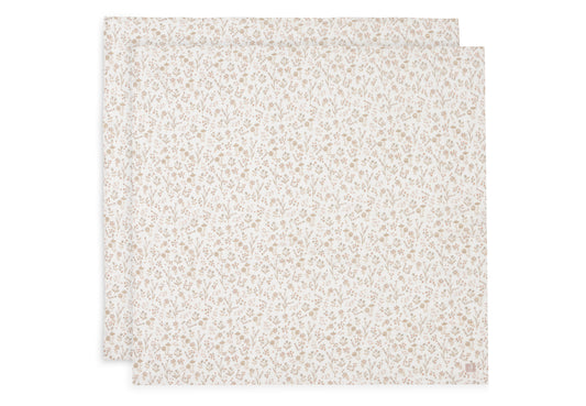 Lange gaze de coton – Bloomy – Lot de 2 – 115 x 115 cm