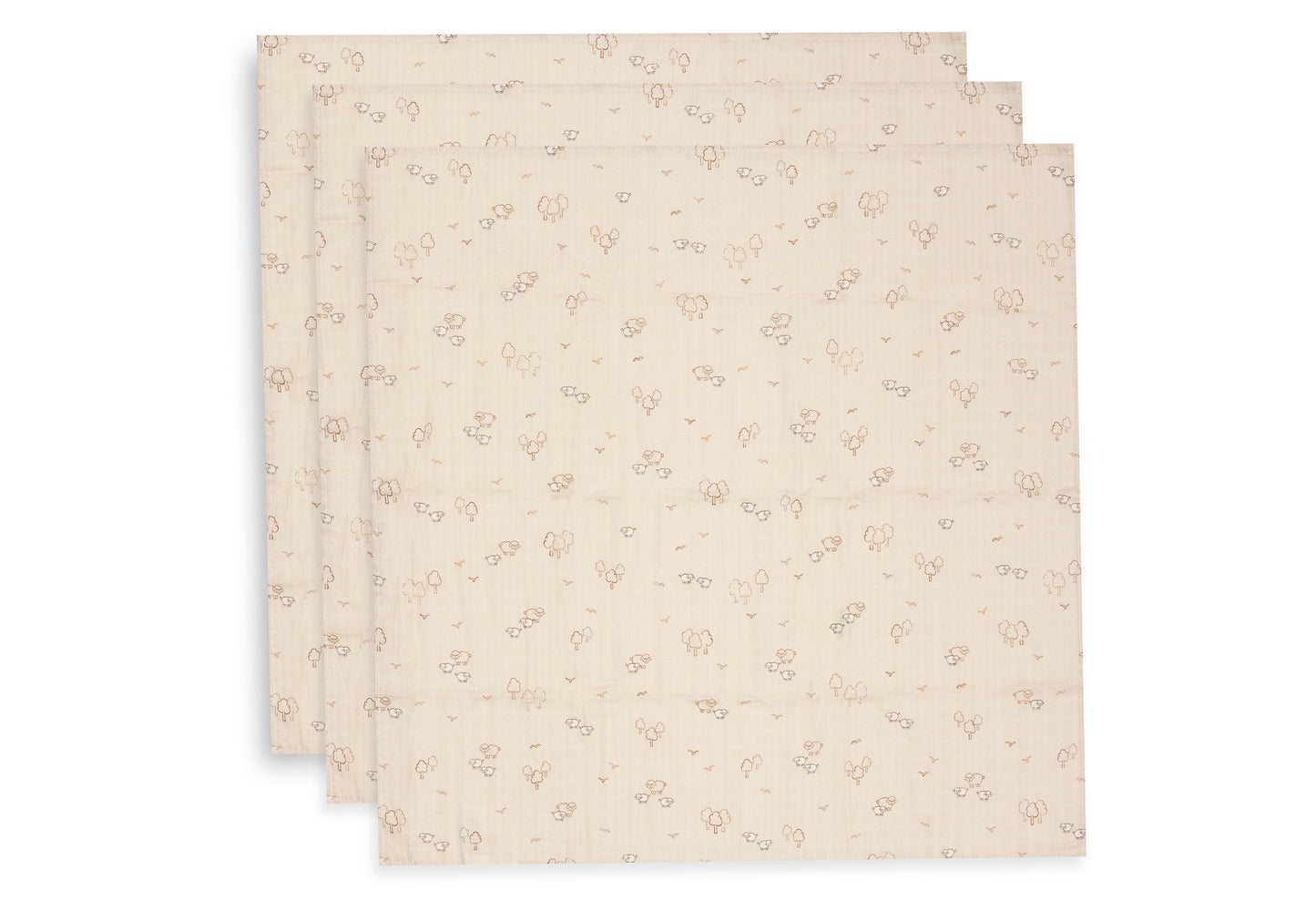Lange gaze de coton - Woolly - Lot de 3 - 70 x 70 cm