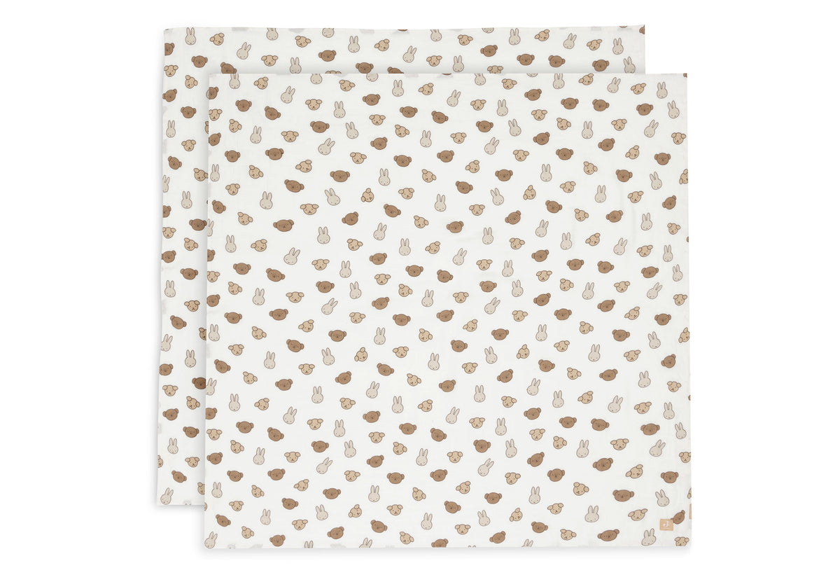 Lange gaze de coton - Miffy & Friends - Lot de 2 - 115 x 115 cm