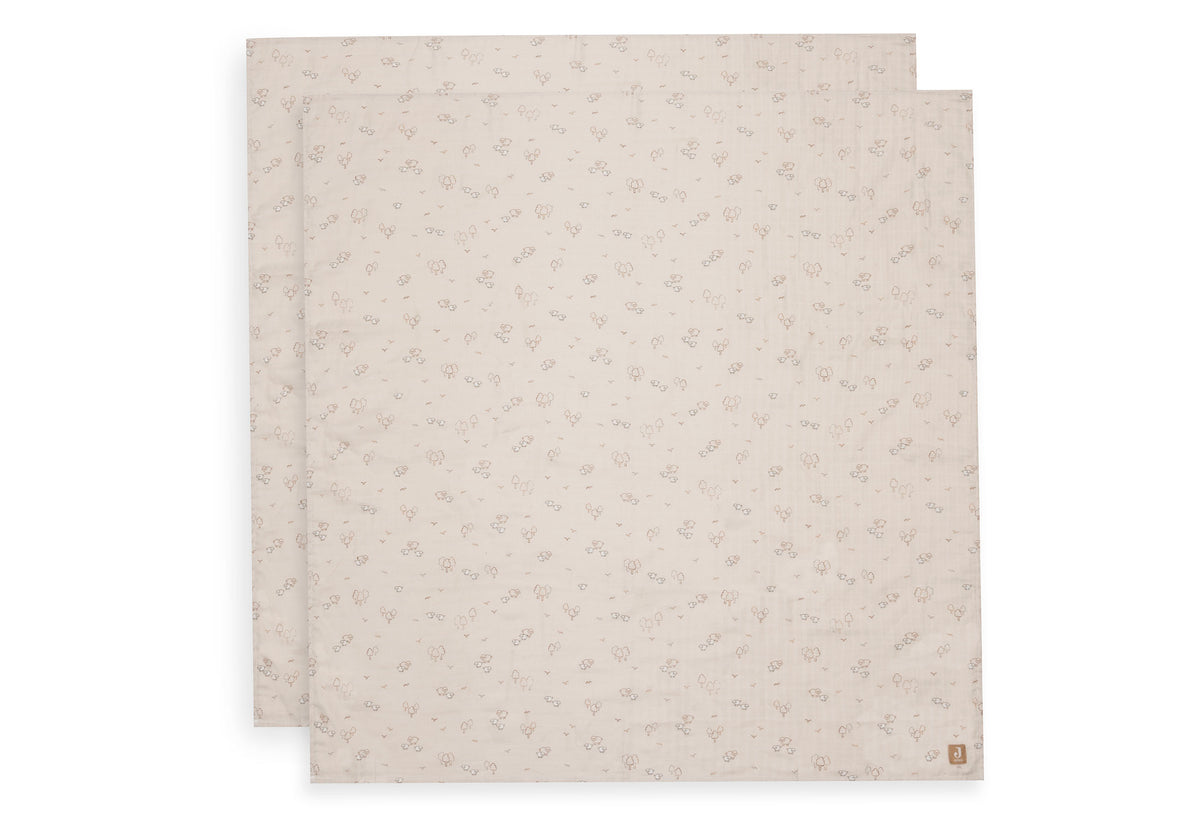 Lange gaze de coton – Woolly – Lot de 2 – 115 x 115 cm
