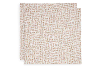 Lange gaze de coton - Soft Plumes - Lot de 2 - 115 x 115 cm