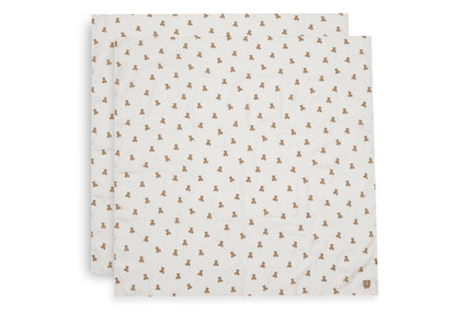 Lange gaze de coton - Mini Teddy Bear - Lot de 2 - 115 x 115 cm