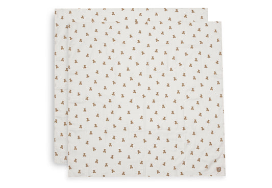 Lange gaze de coton - Mini Teddy Bear - Lot de 2 - 115 x 115 cm