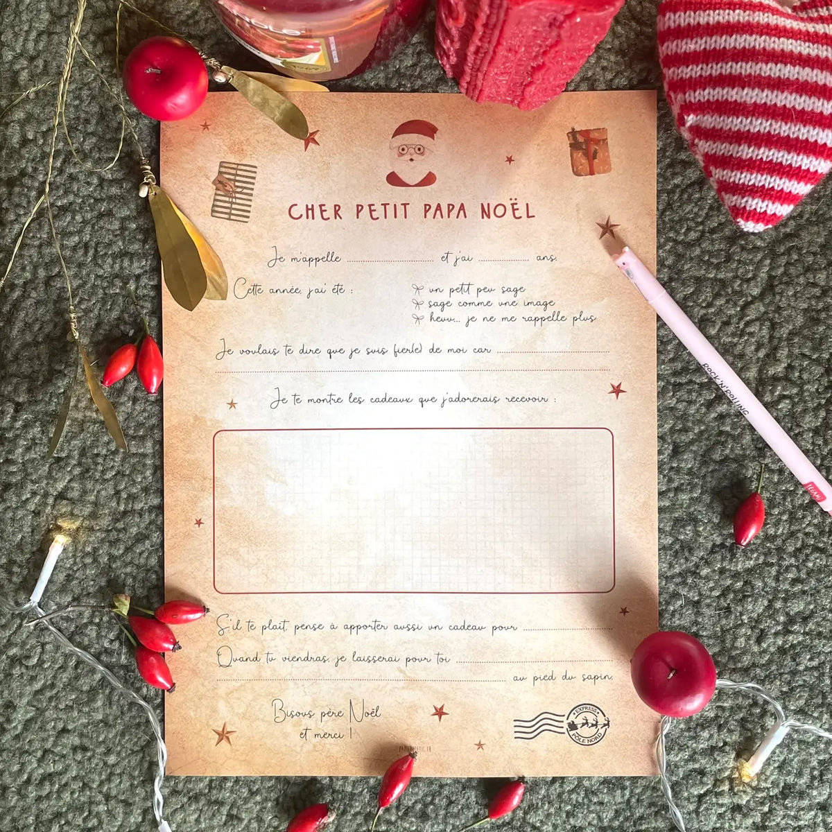 Lettre au Père Noël à compléter, vue 4