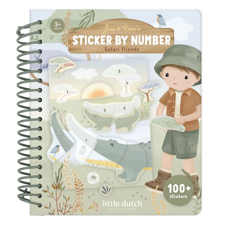 Livre d'activité autocollants numérotés - Jim - Safari Friends