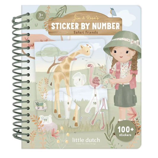 Livre d'activité autocollants numérotés - Rosa - Safari Friends