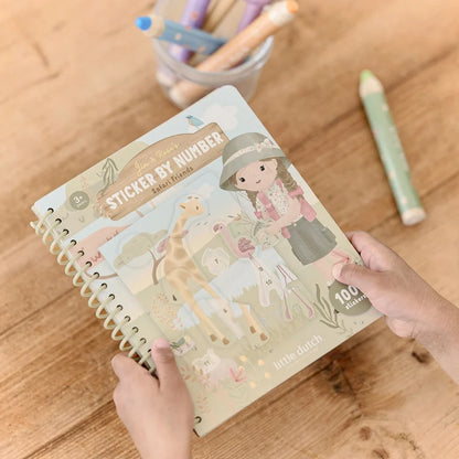 Livre d'activité autocollants numérotés - Rosa - Safari Friends