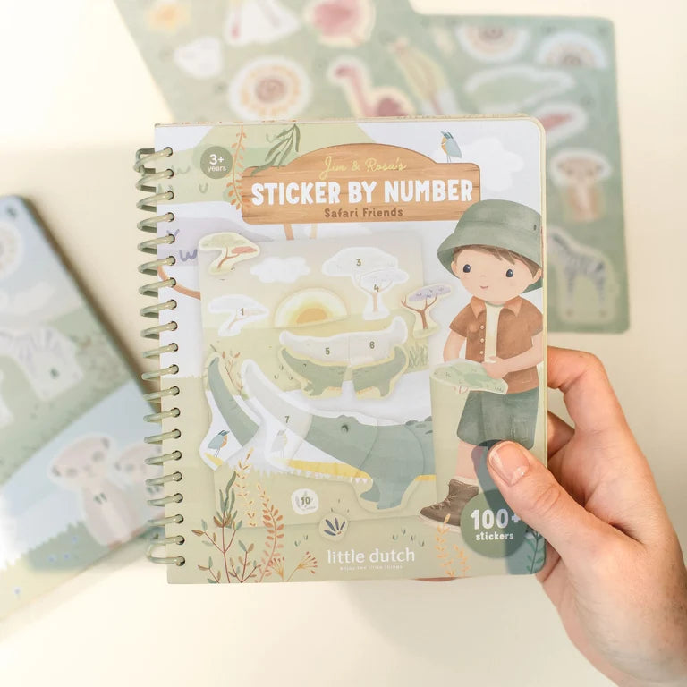 Livre d'activité autocollants numérotés - Jim - Safari Friends