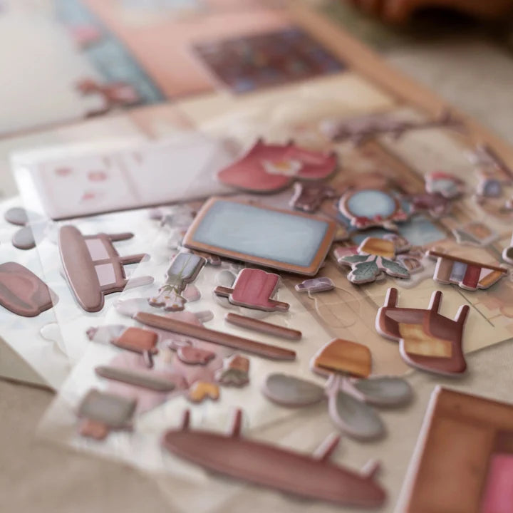 Livre d'activités avec stickers réutilisables - Rosa's house