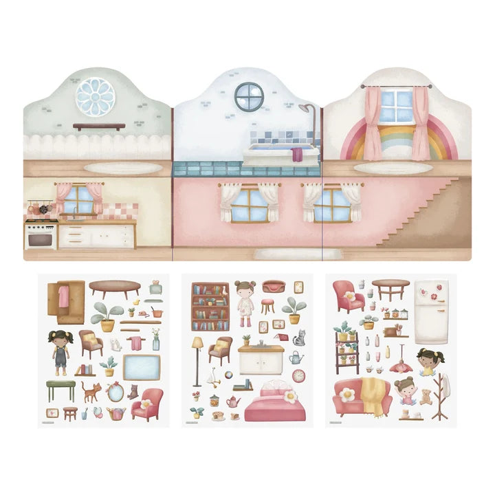 Livre d'activités avec stickers réutilisables - Rosa's house