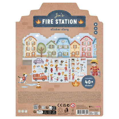 Livre d'activités avec stickers réutilisables - Jim's Fire Station