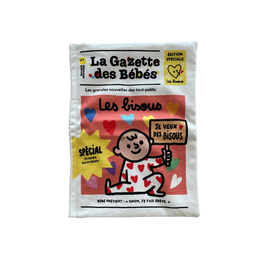 Livre en tissu – La gazette des bébés – Les bisous