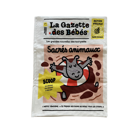 Livre en tissu – La gazette des bébés – Sacrés animaux