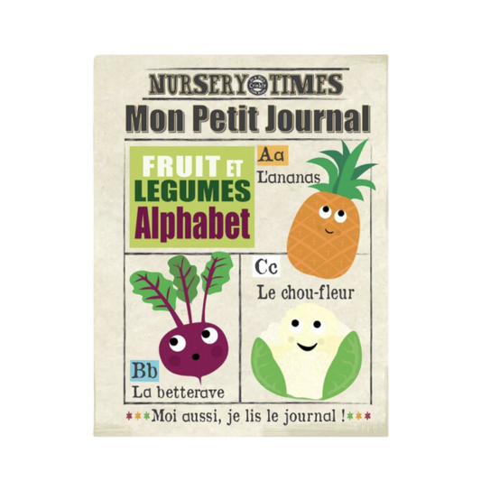 Livre en tissu – Mon Petit Journal – Fruits & Légumes alphabet