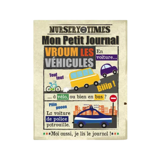 Livre en tissu – Mon Petit Journal – Vroum les véhicules