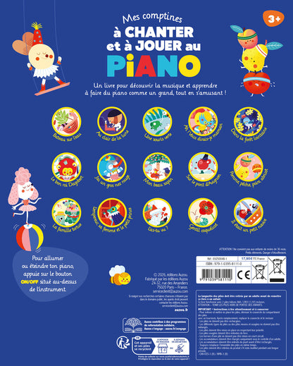 Mon livre sonore piano - Mes comptines à chanter et à jouer au piano