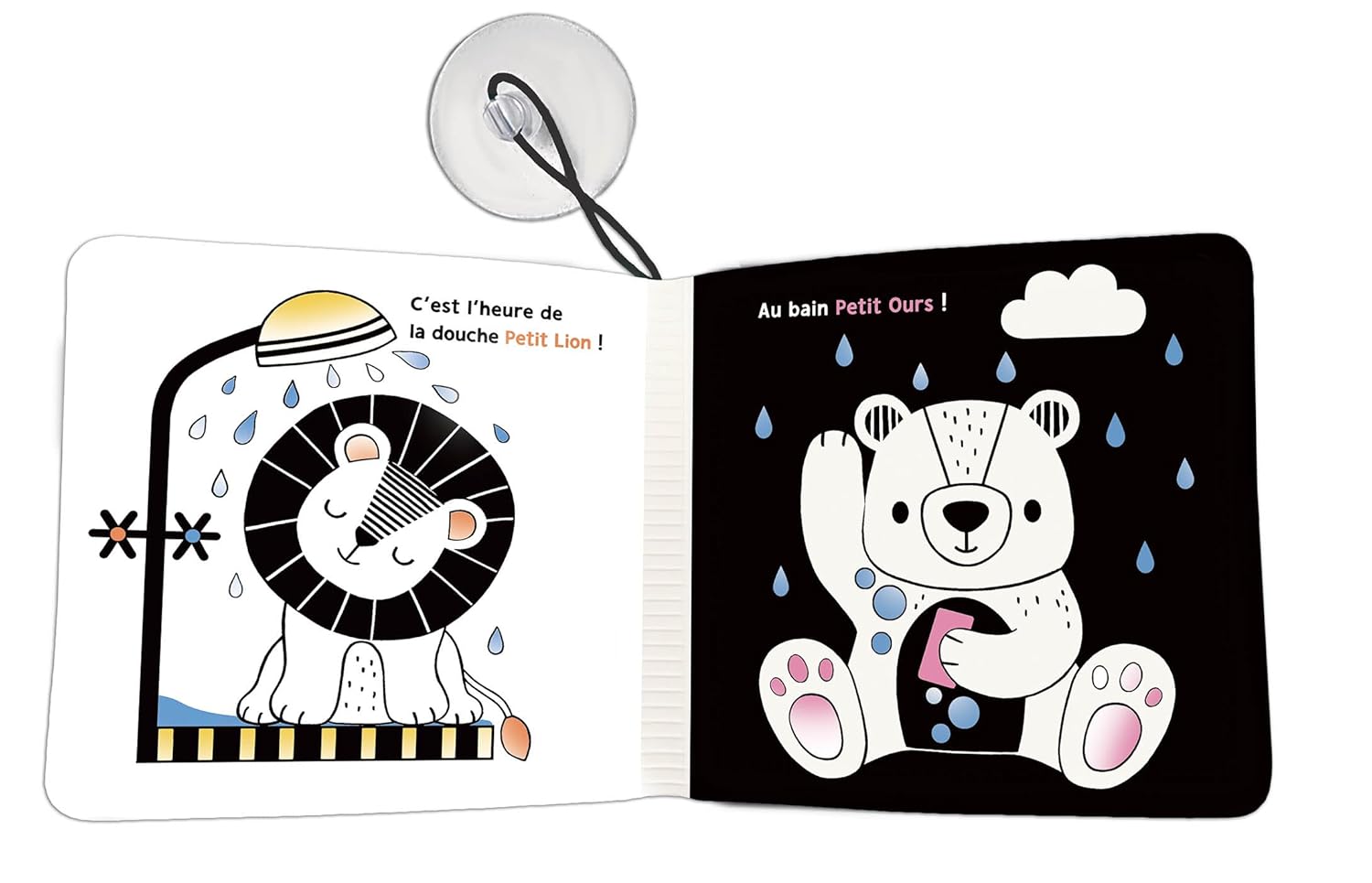 livre de bain magique noir et blanc pour bebe