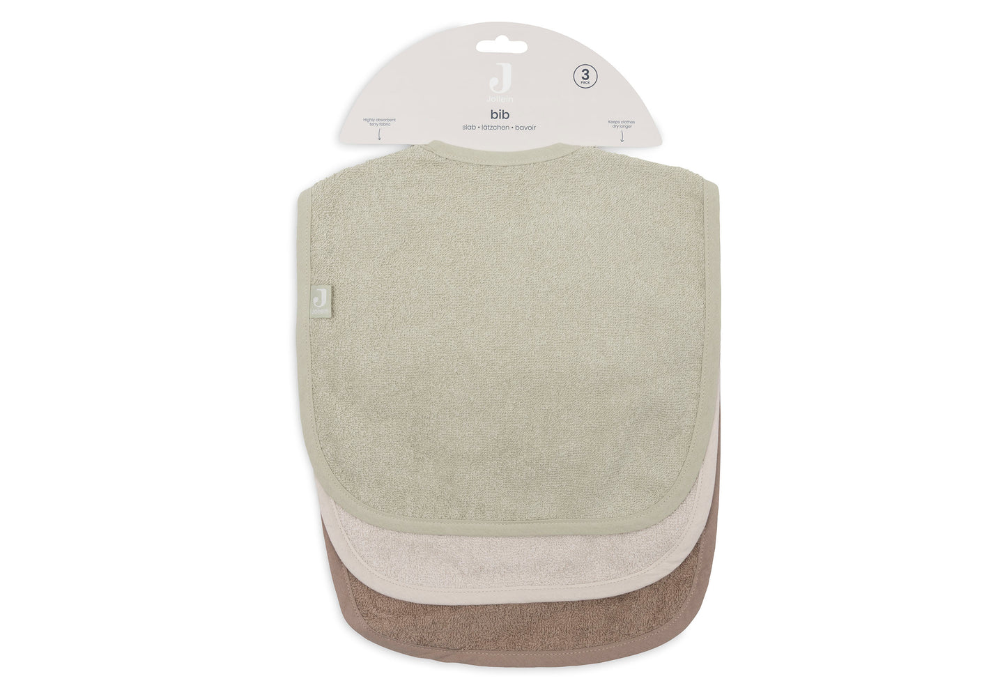 Bavoir Eponge - Sand / Soft Matcha / Milky Coffee - Lot de 3