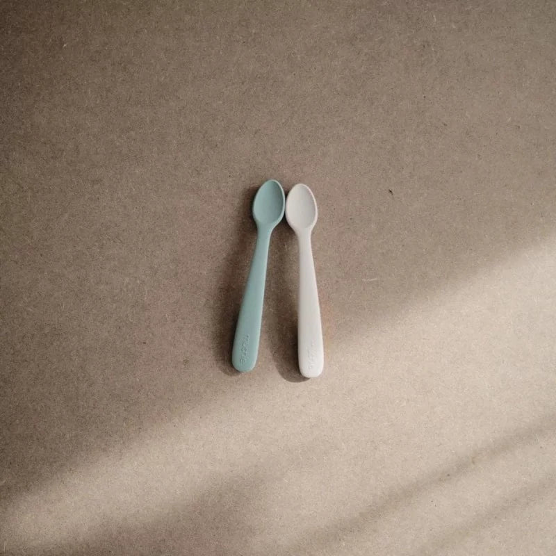 Lot de 2 cuillères, coloris Sauge / Beige