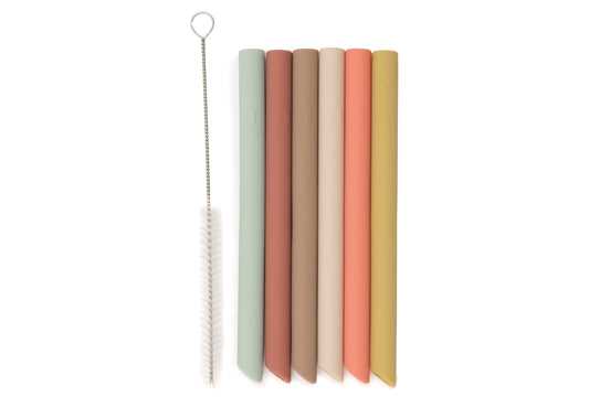 Lot de 6 pailles en silicone – Multicolore clair