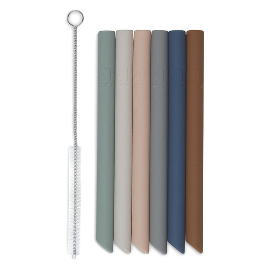 Lot de 6 pailles en silicone – Multicolore foncé