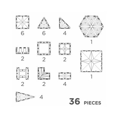 Jeu de construction magnétique - PETITE PACK - Pastel 36 pcs