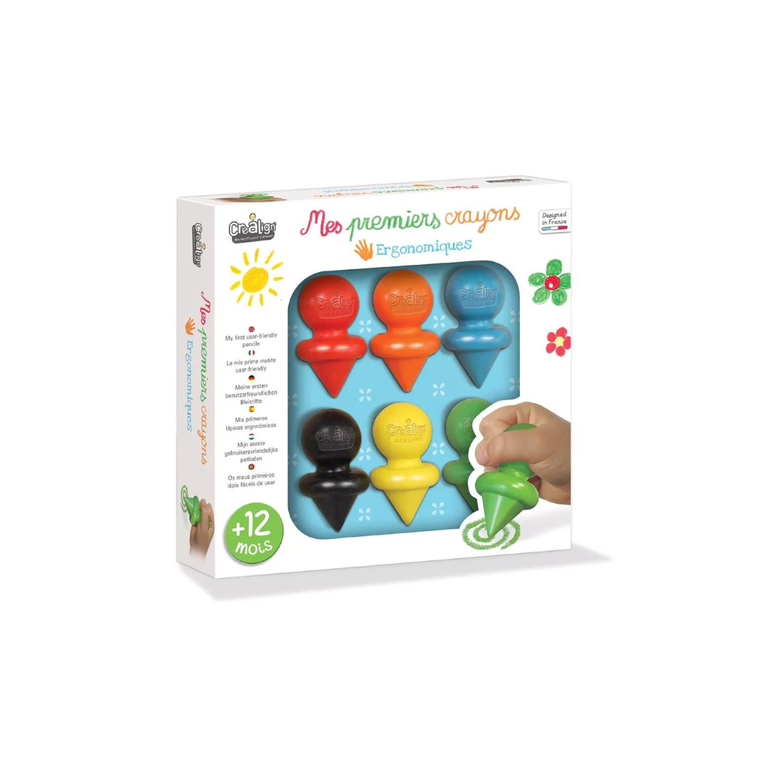 Boîte de 6 crayons de cire ergonomiques colorés Mes Premiers Crayons pour enfant