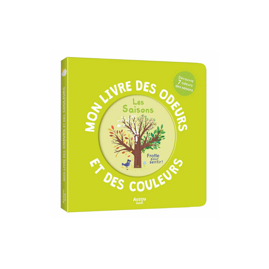 Couverture du livre à gratter et sentir "Mon livre des odeurs et des couleurs - Les saisons"